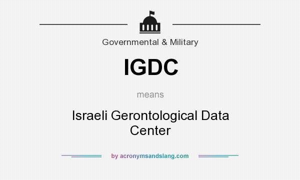 What does IGDC mean? It stands for Israeli Gerontological Data Center