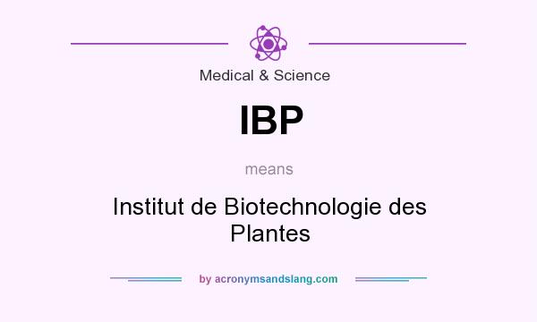 What does IBP mean? It stands for Institut de Biotechnologie des Plantes