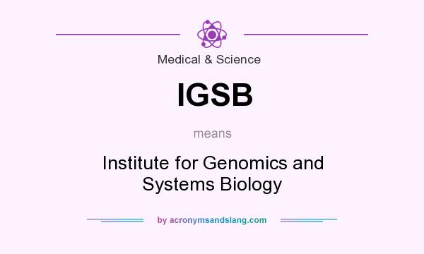 What does IGSB mean? It stands for Institute for Genomics and Systems Biology