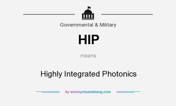 What does HIP mean? It stands for Highly Integrated Photonics