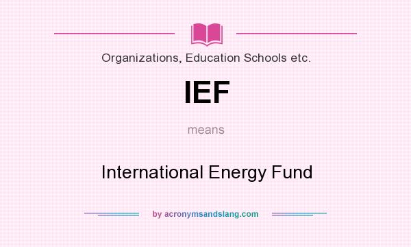 What does IEF mean? It stands for International Energy Fund