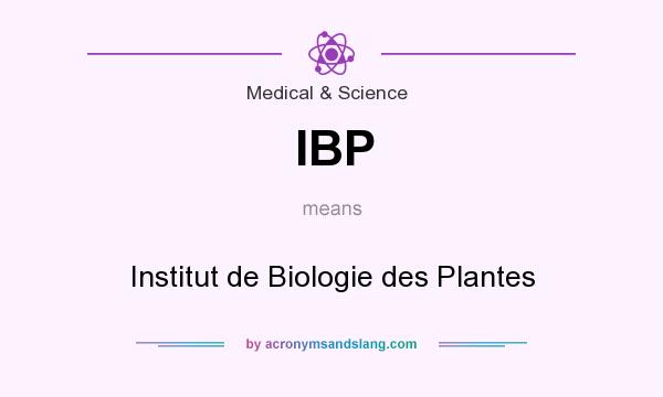 What does IBP mean? It stands for Institut de Biologie des Plantes