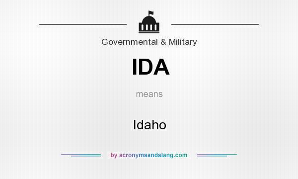 What does IDA mean? It stands for Idaho