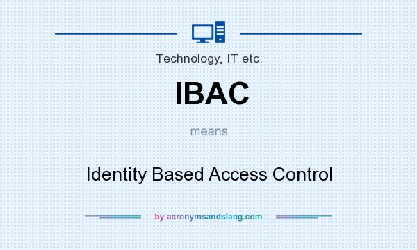 What does IBAC mean? It stands for Identity Based Access Control