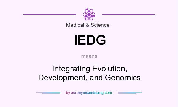 What does IEDG mean? It stands for Integrating Evolution, Development, and Genomics