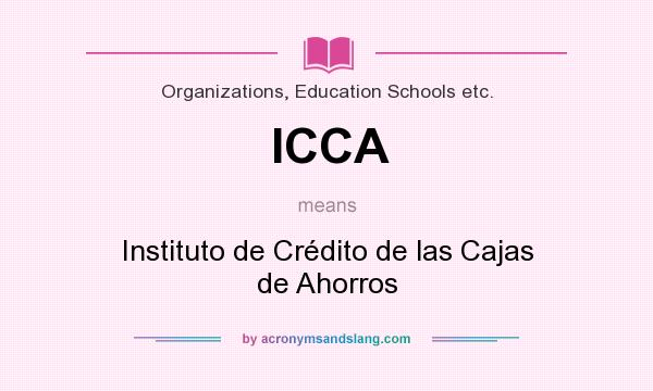 What does ICCA mean? It stands for Instituto de Crédito de las Cajas de Ahorros