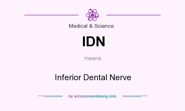 What does IDN mean? It stands for Inferior Dental Nerve