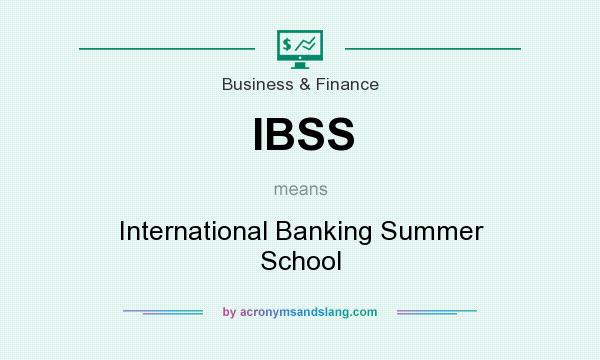 What does IBSS mean? It stands for International Banking Summer School
