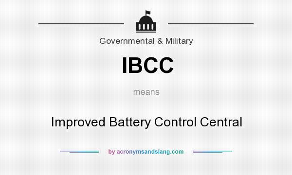What does IBCC mean? It stands for Improved Battery Control Central