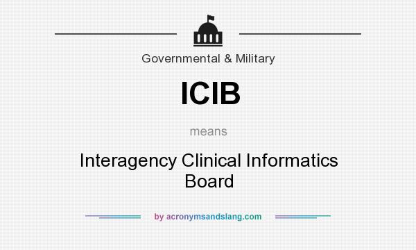What does ICIB mean? It stands for Interagency Clinical Informatics Board