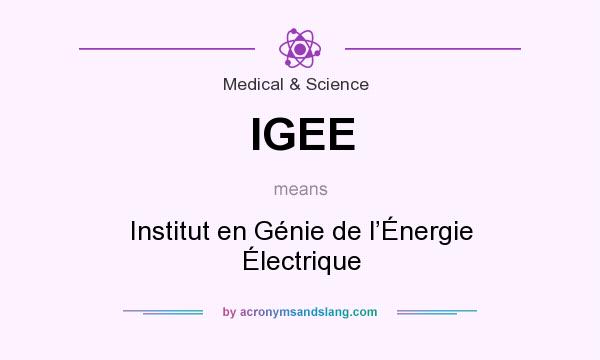 What does IGEE mean? It stands for Institut en Génie de l’Énergie Électrique