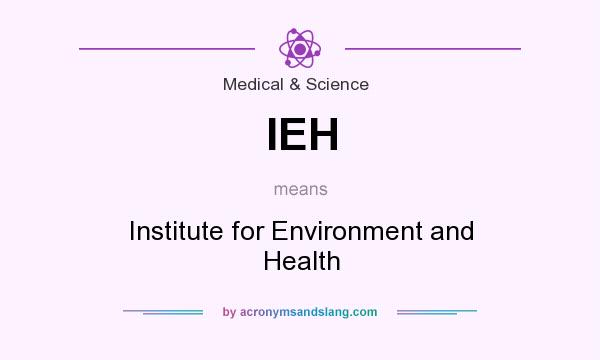 What does IEH mean? It stands for Institute for Environment and Health