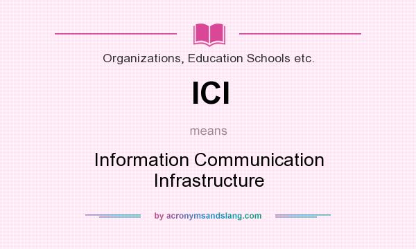 What does ICI mean? It stands for Information Communication Infrastructure