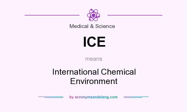 What does ICE mean? It stands for International Chemical Environment