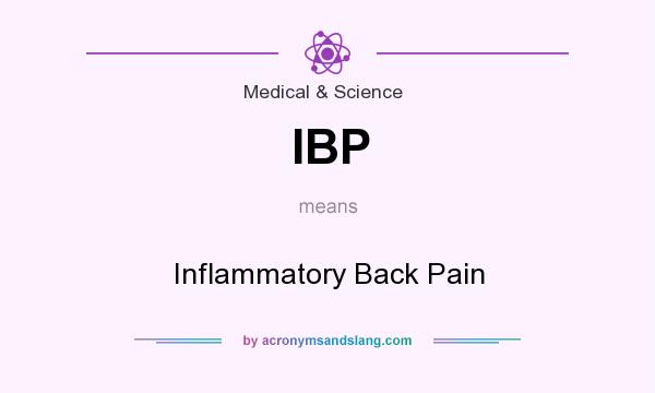 What does IBP mean? It stands for Inflammatory Back Pain