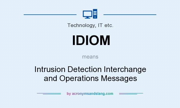 What does IDIOM mean? It stands for Intrusion Detection Interchange and Operations Messages