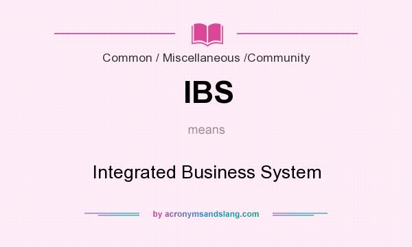 What does IBS mean? It stands for Integrated Business System