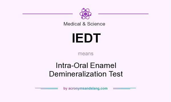 What does IEDT mean? It stands for Intra-Oral Enamel Demineralization Test