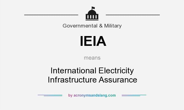 What does IEIA mean? It stands for International Electricity Infrastructure Assurance