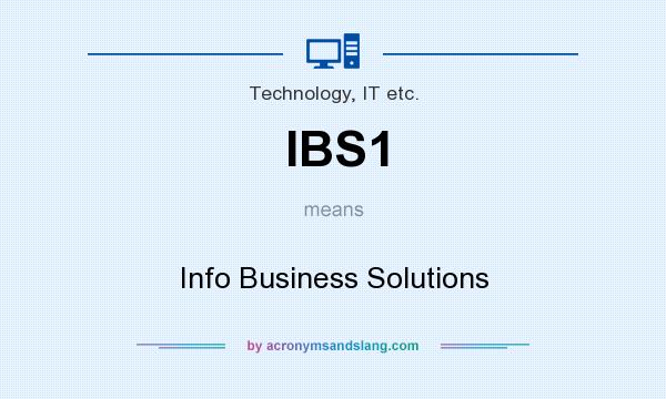 What does IBS1 mean? It stands for Info Business Solutions