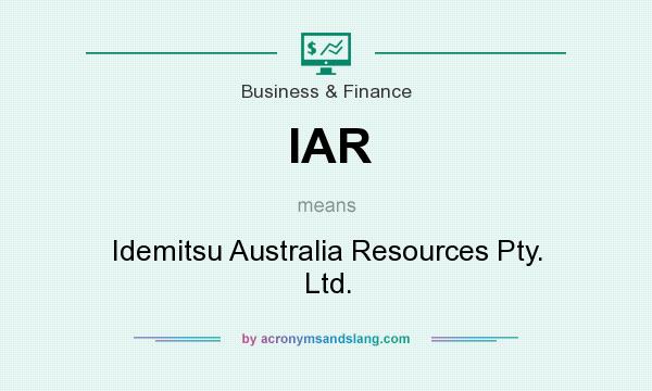 What does IAR mean? It stands for Idemitsu Australia Resources Pty. Ltd.