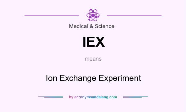 What does IEX mean? It stands for Ion Exchange Experiment