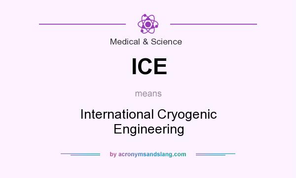 What does ICE mean? It stands for International Cryogenic Engineering