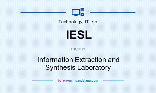 What does IESL mean? It stands for Information Extraction and Synthesis Laboratory
