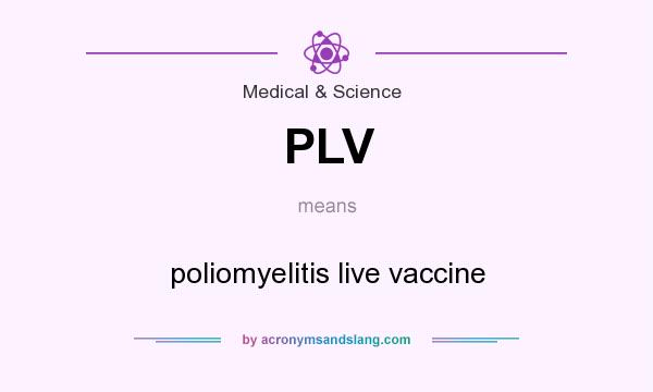 What does PLV mean? It stands for poliomyelitis live vaccine