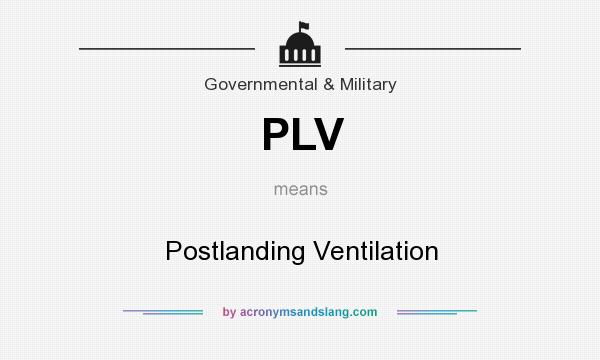 What does PLV mean? It stands for Postlanding Ventilation