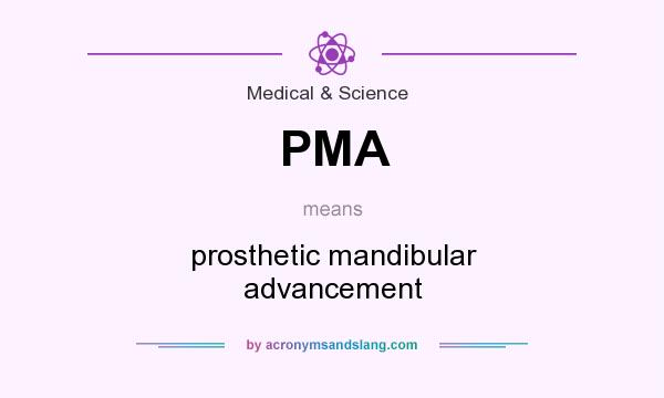 What does PMA mean? It stands for prosthetic mandibular advancement