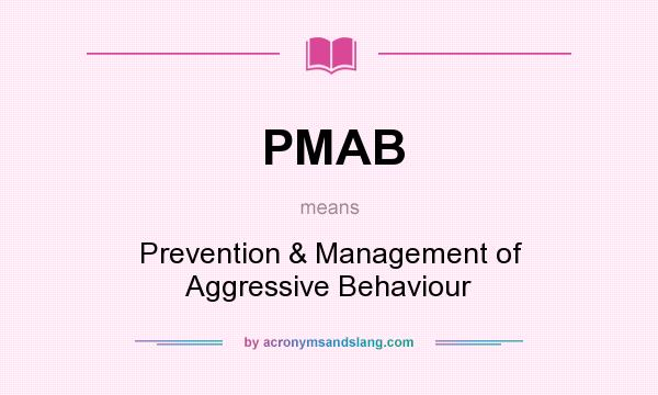 What does PMAB mean? It stands for Prevention & Management of Aggressive Behaviour
