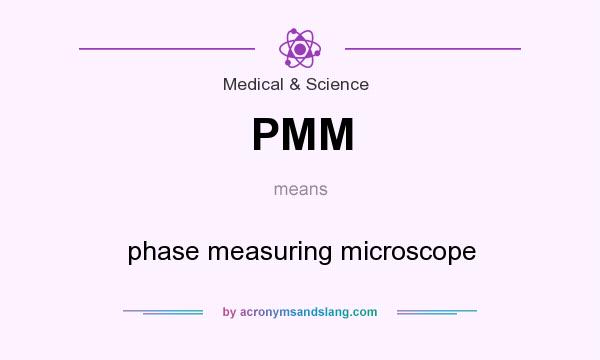 What does PMM mean? It stands for phase measuring microscope