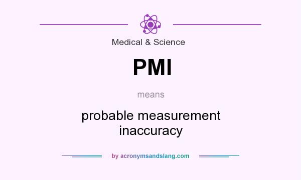 What does PMI mean? It stands for probable measurement inaccuracy