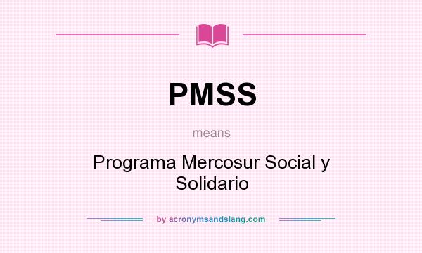 What does PMSS mean? It stands for Programa Mercosur Social y Solidario