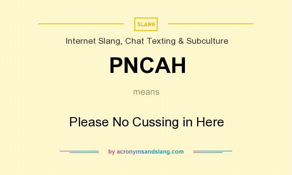 What does PNCAH mean? It stands for Please No Cussing in Here