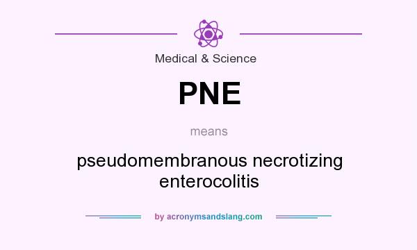 What does PNE mean? It stands for pseudomembranous necrotizing enterocolitis