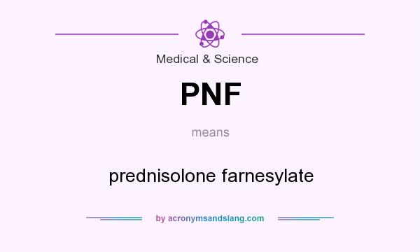 What does PNF mean? It stands for prednisolone farnesylate