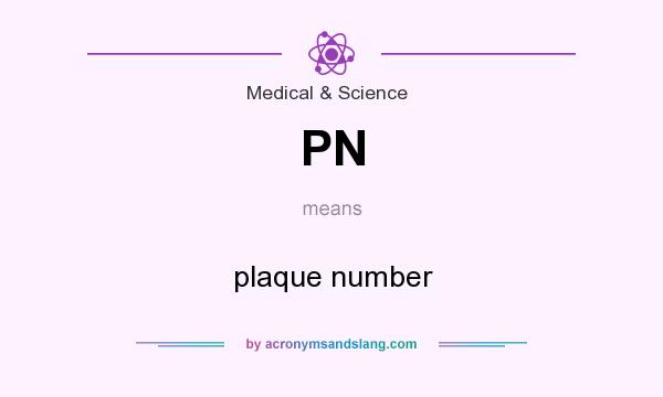 What does PN mean? It stands for plaque number