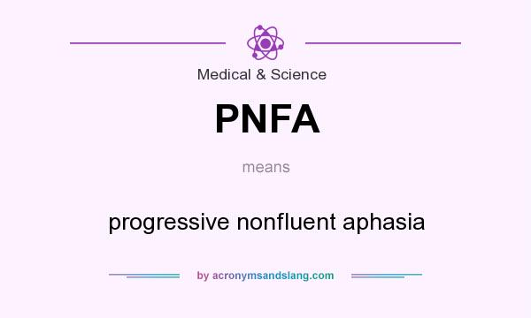 What does PNFA mean? It stands for progressive nonfluent aphasia