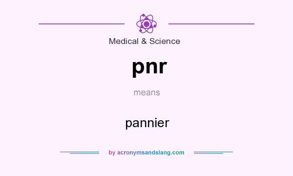 What does pnr mean? It stands for pannier