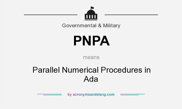 What does PNPA mean? It stands for Parallel Numerical Procedures in Ada