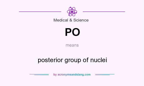 What does PO mean? It stands for posterior group of nuclei