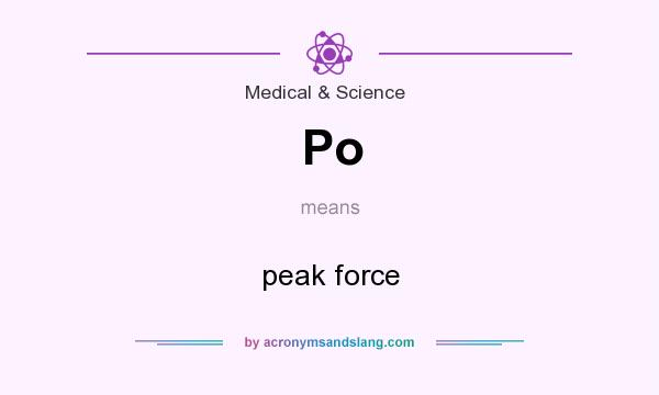 What does Po mean? It stands for peak force