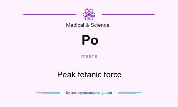 What does Po mean? It stands for Peak tetanic force