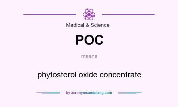What does POC mean? It stands for phytosterol oxide concentrate