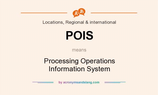 What does POIS mean? It stands for Processing Operations Information System