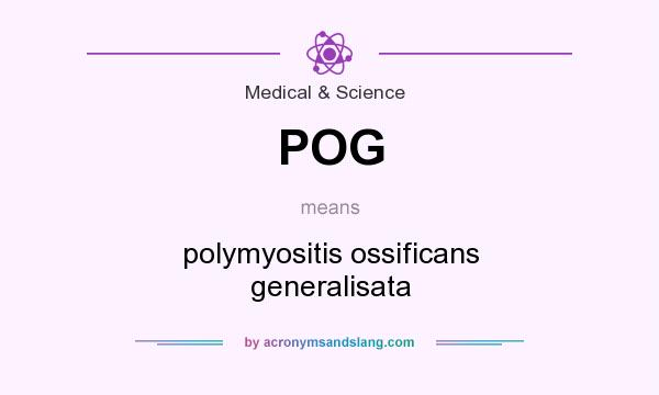 What does POG mean? It stands for polymyositis ossificans generalisata