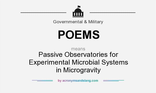 What does POEMS mean? It stands for Passive Observatories for Experimental Microbial Systems in Microgravity