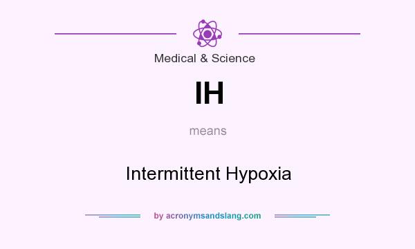 What does IH mean? It stands for Intermittent Hypoxia